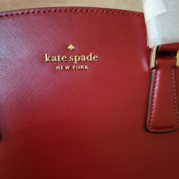 Kate Spade Perry Saffiano Leather Crossbody Satchel In Red Currant, NWT - Picture 2 of 12
